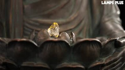 Bronze Meditating Buddha Zen Water Fountain with LED Light