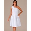 INSPIRE CHIC Women's Christmas Party Elegant Flared Bow One Shoulder Evening Cocktail Dresses - 4 of 4