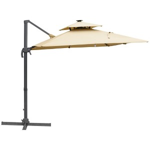 Sapphtopaz Patio Umbrella Outdoor Windproof Umbrella Cantilever Waterproof Pool Umbrella with Crank for Garden, Pool, Deck - 1 of 4