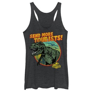 Women's Jurassic Park Vintage Send More Tourists Racerback Tank Top - 1 of 3