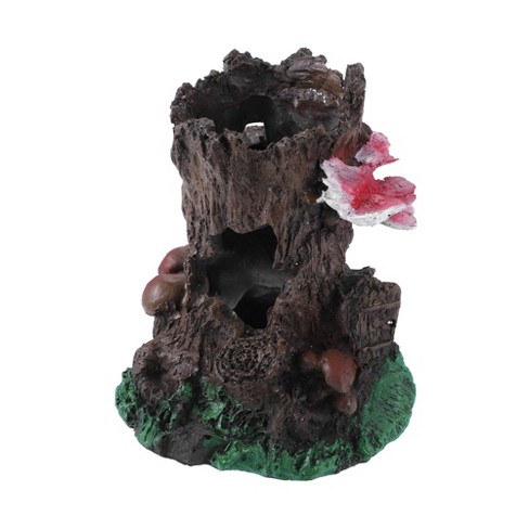 Unique Bargains Aquarium Decorations Hollow Tree Trunk Ornament Resin  Accessories Brown Gray Green White 5.12 Length 1 Pcs : Target