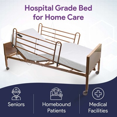 ProHeal Semi-Electric Adjustable Homecare Bed with Full Rails