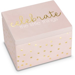 Pavilion Gift Company - Celebrate - 2.25" x 2" x 1.5" MDF Keepsake Box - Decorative Boxes - 1 of 4