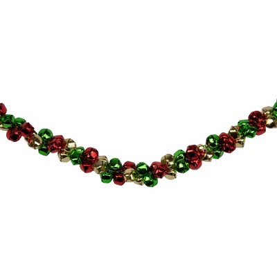 Northlight 5' x 1" Green and Red Festive Jingle Bell Artificial Christmas Garland