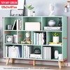 Aoibox Wooden Open Shelf Bookcase 3-Tier Floor Display Cabinet Rack 10 Cubes Bookshelf Tiffany-Green Easy Assembly - 2 of 4