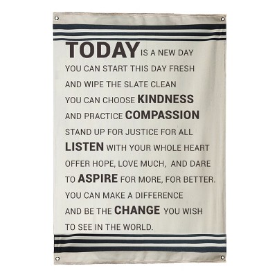 VIP Fabric 58.25 in. White Today Motivational Sign