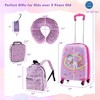 Costway 5 PCS Kids Luggage Set with Backpack Neck Pillow Luggage Tag Lunch Bag Wheels Pink/Light Pink/Blue/Dark Blue - 3 of 4