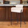 HomeRoots 30" Beige And Black Fabric And Steel Bar Height Bar Chair - 2 of 4