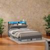 Queen Size LED Bed Frame with Storage Headboard and Charging Station, No Box Spring Needed,with 2 AC Outlets, 1 USB Port, 1 Type-C Port - 2 of 4