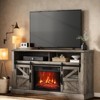 Electric Fireplace TV Stand for 65TV,Farmhouse Entertainment Center with Storage Cabinets,Modern Media Console Table with Sliding Barn Doors - 2 of 4