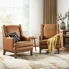 Pedro Genuine Leather Arm Chair with Solid Wood Frame and Removable Seat Cushion,Set of 2|ARTFUL LIVING DESIGN - 2 of 4