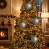 SEVOBAL Tree Ornaments 4PCS Set Christmas Ball Ornaments 4.7" Glass Hanging Decorations for Holiday Tree Festive Party Supplies, Gray, 4.7"*4.7"*4.7" - 2 of 4