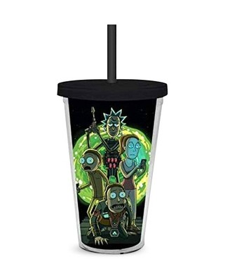 Rick And Morty Plastic Sports Water Bottle With Flip Top Lid - I'm