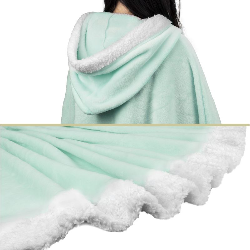 PAVILIA Angel Wrap Hooded Blanket for Women Adult, Wearable Cozy Wrap Throw Fleece Shawl Cape, 3 of 7