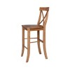 30" X Back Barstool Distressed Oak - International Concepts: Solid Wood, Square Seat, Armless - 3 of 4