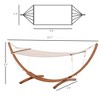 10' Wood Outdoor Hammock with Stand, Rainbow Bed, Heavy Duty Roman Arc Design - 3 of 4