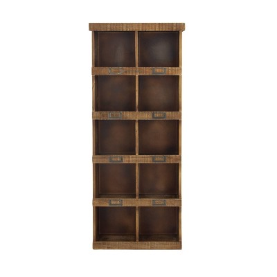 Rustic Wood Rectangle Wall Shelf Brown - Olivia & May