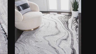 Amelia 6'7" Square Gray and Beige Abstract Rug