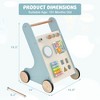 Wooden Toddler Push Walker  Educational Toy w/ Xylophone & Flip Blocks Blue - 3 of 4