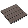 vidaXL 11 pcs Decking Tiles Deep Embossed WPC 11.8"x11.8" 1 sqm Dark Brown - 3 of 4