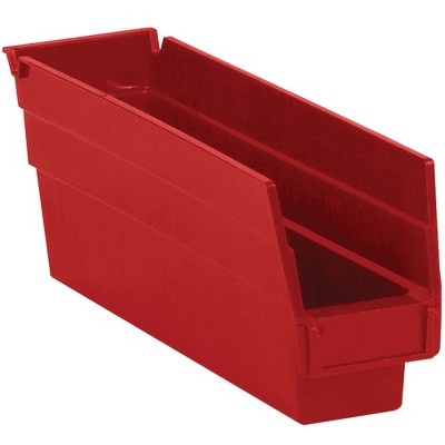 Box Partners Plastic Shelf Bin Boxes 11 5/8" x 2 3/4" x 4" Red 36/Case BINPS101R