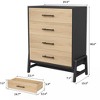 4 Dresser for Bedroom, 38.6" Tall Drawer Dresser with Storage Freestanding, Wooden Closet Dresser Storage Dresser Chest for Home, Natural Oak - 4 of 4
