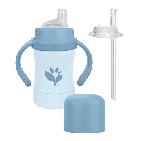 OXO Tot Transitions Straw Cup with Removable Handles Teal 6 Ounce