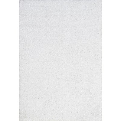 Nuloom Gynel Solid 8 Square Shag Area Rug for Living Room Bedroom Dining Room Nursery, Snow White