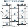 Industrial Triple-Column Bookcase – 11 Adjustable Shelves, 100LB/Shelf Capacity, Steel Frame & Particle Board (Black/Brown) - 2 of 4