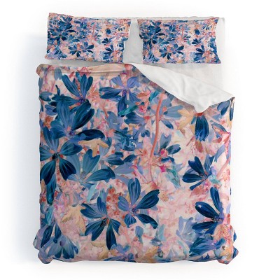 Deny Designs 3pc King Mirimo Floralia Blue Duvet and Sham Set