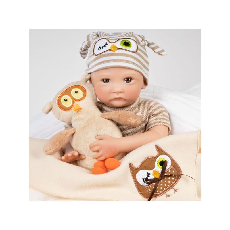 Paradise Galleries Hoot! Hoot! Baby Doll That Looks like a Real Baby, 16 inch Vinyl, Preemie Reborn Boy, Safety Tested for Age Kids 3+, 3-Piece Gift Set, 4 of 10