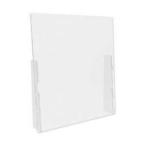 deflecto Counter Top Barrier with Full Shield, 31.75" x 6" x 36", Polycarbonate, Clear, 2/Carton - 1 of 1