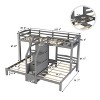 CAVINAS Twin over Twin Bunk Bed Metal Triple Bed Frame with Desk, Storage Shelf and Inclined Ladder - 4 of 4