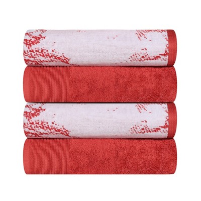100% Cotton Medium Weight Marble Solid Bath Towels (set Of 4), Terra Cotta  - Blue Nile Mills : Target