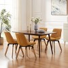 Art Leon Mid-century Modern Faux Leather Swivel Dining Chair, Set of 2 - 2 of 4