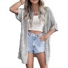 Zeagoo Lightweight Summer Crochet Cardigan for Women Short Sleeve Duster Boho Oversized Open Front Knitted Cardigan - 2 of 4