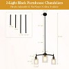 3 Light Black Chandelier Fixtures Over Table with Cylinder Clear Glass, Adjustable Height  for Dinning Room, Living Room, Kitchen Island - 2 of 4