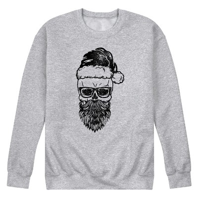 Men's - Instant Message - Christmas Santa Skull Graphic Fleece Sweatshirt