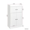 Kitchen Storage Cabinet with Door Freestanding Wooden Cupboard Sideboard Buffets Storage Cabinet for Dinning Room Living Room Bathroom White - 3 of 4