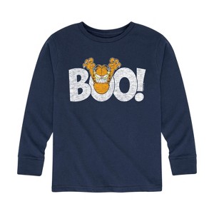 Boys' - Garfield - Garfield Boo Long Sleeve Graphic T-Shirt - 1 of 4