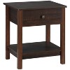 CIPACHO End Table with Drawer, Side Table with Top and Bottom Shelf for Small Spaces, Dark Brown - 2 of 4