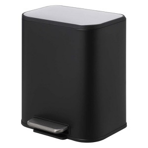 Slim Bathroom Trash Can, Stainless Steel Step-On Garbage Bin with Soft-Close Lid & Removable Inner Bucket, Narrow Recycle Bin for Kitchen必填 - 1 of 4