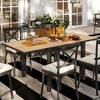 Outsunny 35.5"-71" Expandable Outdoor Dining Table for 4-6 People, Aluminum Patio Table with Slatted Wood Grain Top for Backyard, Porch, Deck, Natural - 2 of 4