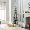 LuxenHome 6Ft Pencil Slim Artificial Flocked Green Christmas Tree - 3 of 4
