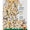 6.5ft Pre-Lit Christmas Tree with 1000 Flocked Branch Tips, 250 Warm Lights, and Stable Metal Stand - 4 of 4