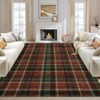 Washable Rugs for Living Room Plaid Classic Non Slip Large Rug for Bedroom Decor Soft Low Pile Carpet - 3 of 4