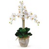 Nearly Natural Triple Phalaenopsis Silk Orchid Flower Arrangement, Yellow - 3 of 4