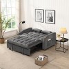 Modern Velvet Sleeper Sofa Bed with USB Ports and Adjustable Backrest for Small Spaces -3irtyhousy - 2 of 4