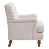 Zeus & Ruta Vintage Linen Armchair with Upholstered and Antique Solid Wood Legs, Single Accent Chair for Home - 4 of 4