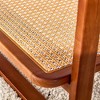 CAVINAS Coffee Tables for Living Room, Modern Simple Rectangle Double-layer Walnut Color Solid Wood Glass Desktop Woven Table - 4 of 4